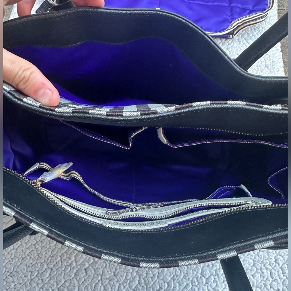 Henri Bendel Black and Purple Baby Bag